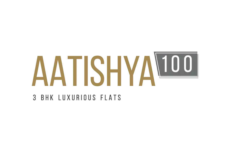 Aatishya 100 logo with bold golden typography and numeric badge.