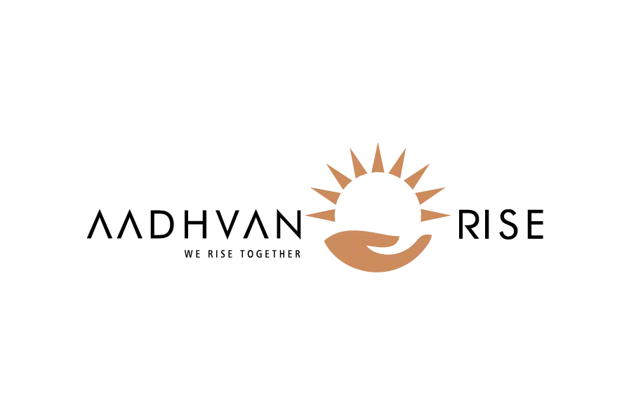 Aadhvan Rise logo featuring a sunrise symbol with a stylized landscape element representing growth and elevation.