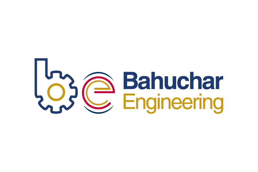 Bahuchar Engineering logo with gear symbol and industrial typography