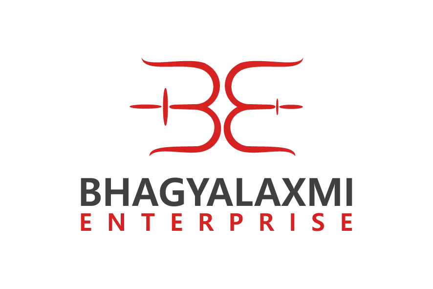 Bhagyalaxmi Enterprise logo with red symbol and black-red text.