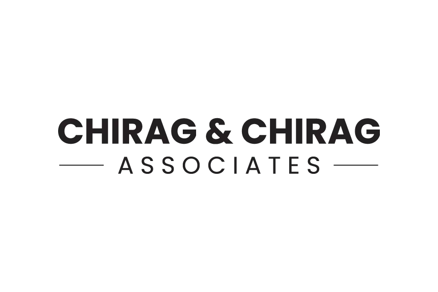 Wordmark “CHIRAG & CHIRAG” with “ASSOCIATES” beneath and thin horizontal lines at sides.