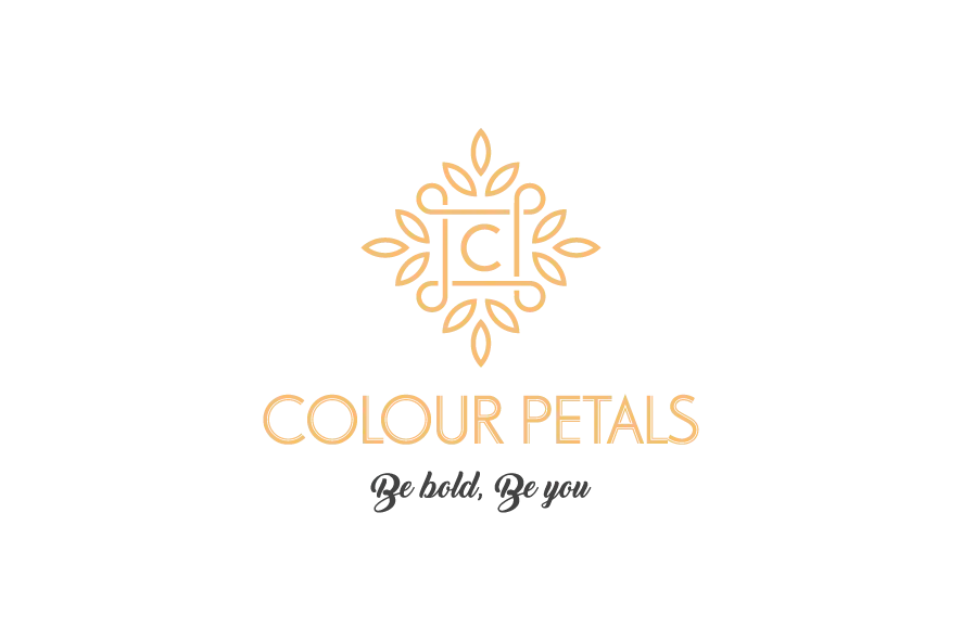 Colour Petals logo with floral monogram and light gold text.