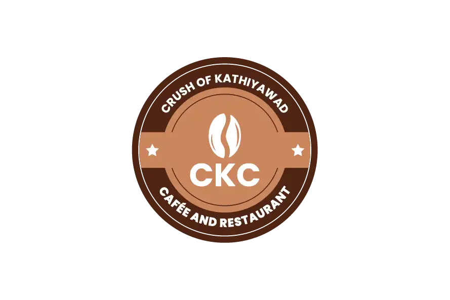 Crush of Kathiyawad Café and Restaurant circular logo with CKC initials and coffee bean icon