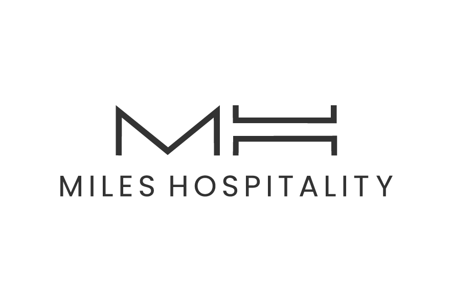MILES HOSPITALITY monogram logo with MH initials