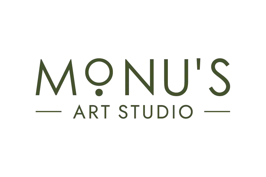 Monu’s Art Studio logo with minimal typography and elegant styling