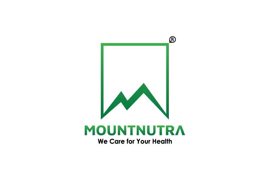 Mountnutra healthcare and nutrition logo with green mountain icon