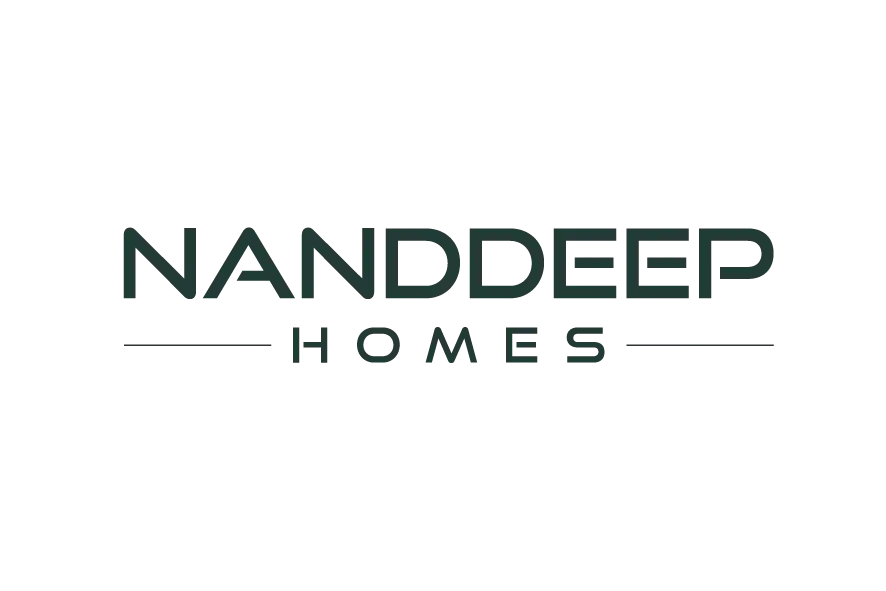 Nanddeep Homes logo with bold geometric wordmark representing modern housing.