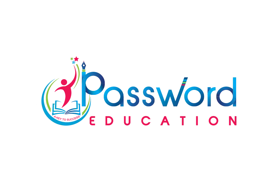Password Education logo with colorful academic icon and modern typography