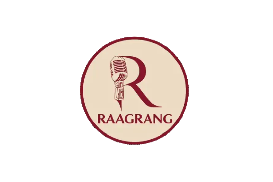 Raagrang logo with microphone icon and circular emblem