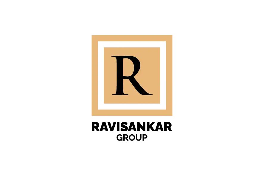 Ravisankar Group logo with black letter R inside a beige square frame.