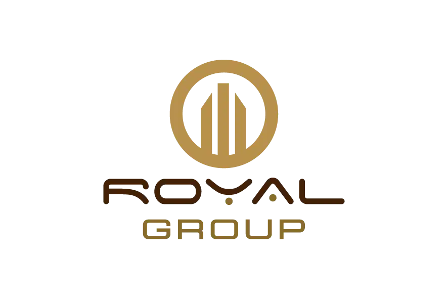 Royal Group logo with gold circular building icon and black-gold text.