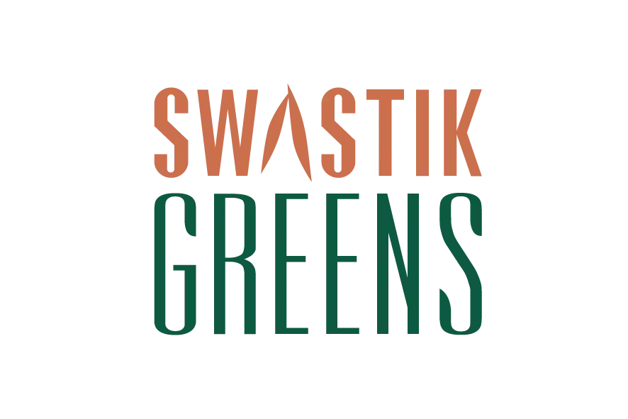 Swastik Greens logo with bold typography emphasizing eco-friendly living.
