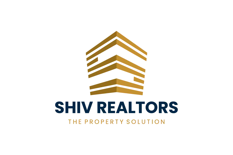 Shiv Realtors logo with gold building icon and blue text
