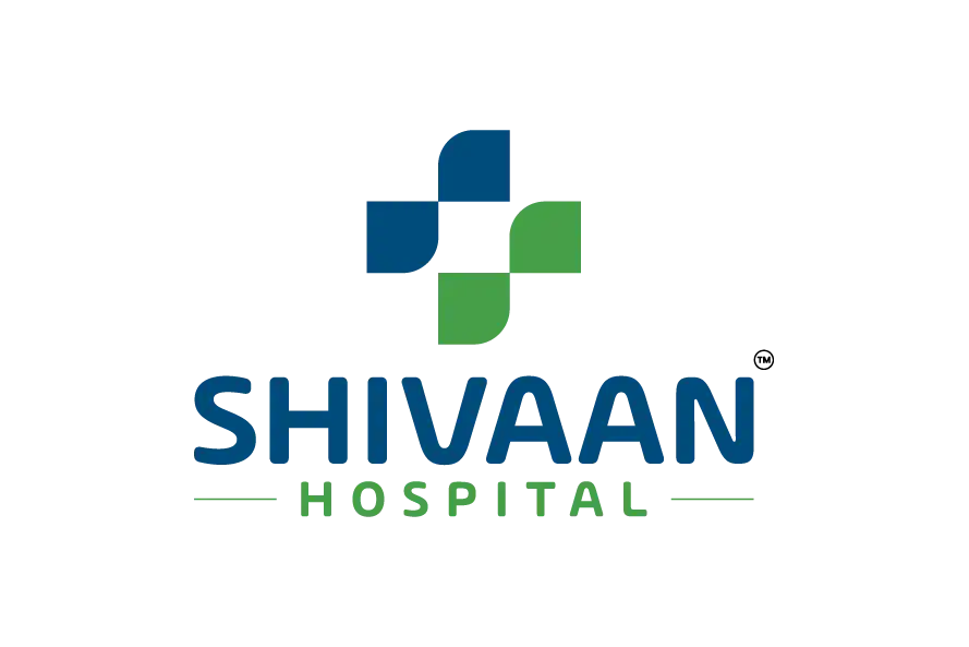 Shivaan Hospital logo with blue and green medical cross symbol