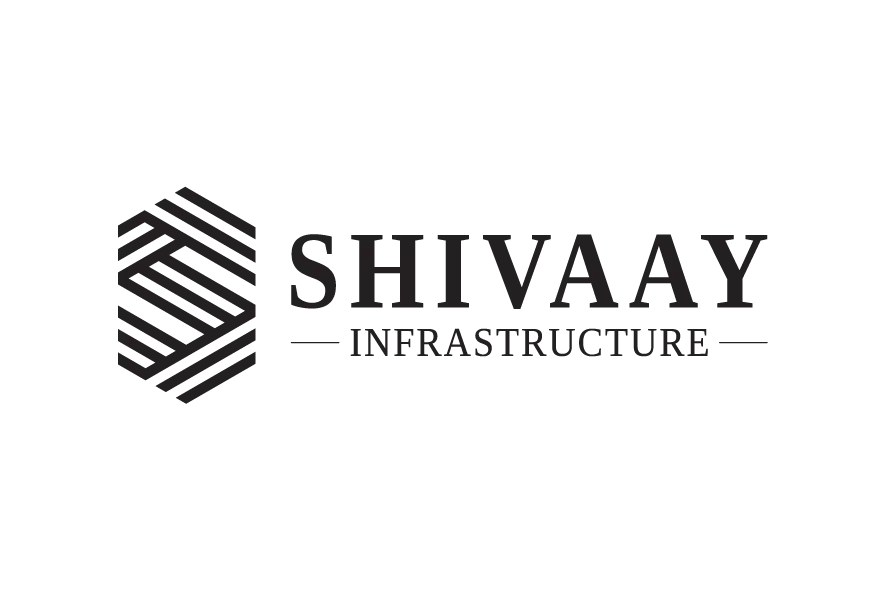Shivaay Infrastructure logo in black with abstract icon and bold text.