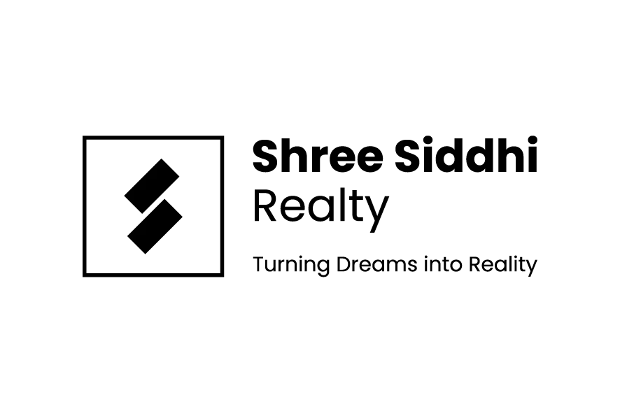 Shree Siddhi Realty logo with black symbol and clean text layout