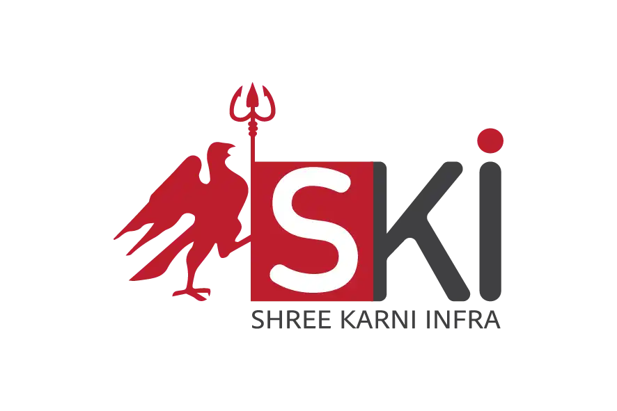 Ski logo with red bird graphic, trident symbol, and red-grey text.
