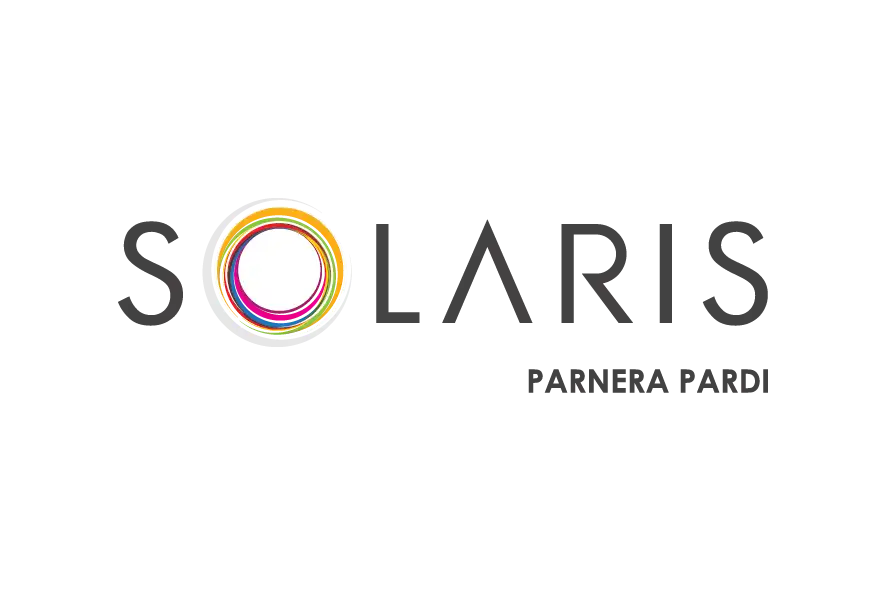 Solaris logo with colorful circular ring representing solar energy and sustainable power.