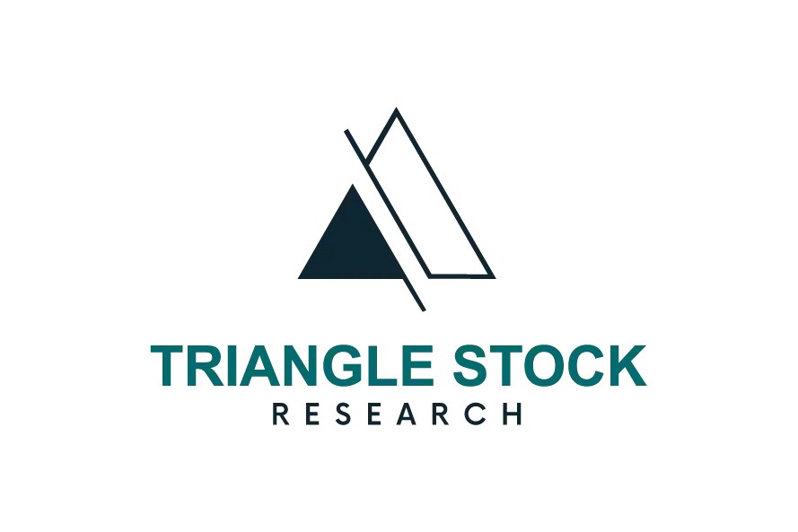 Triangular geometric icon above the words “TRIANGLE STOCK” and smaller “RESEARCH” beneath.