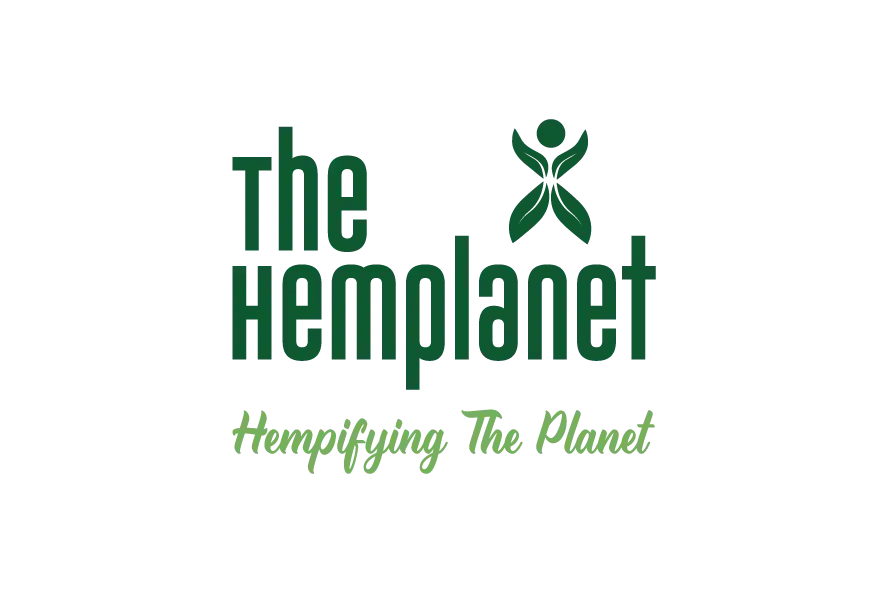 The Hemplanet logo with green typography and plant-inspired human figure icon