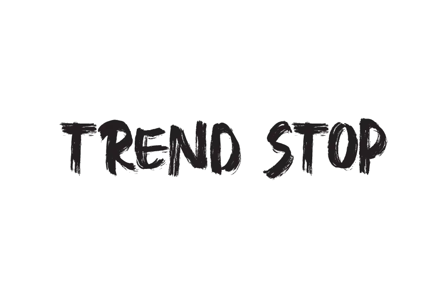 Trend Stop logo in black bold typography.
