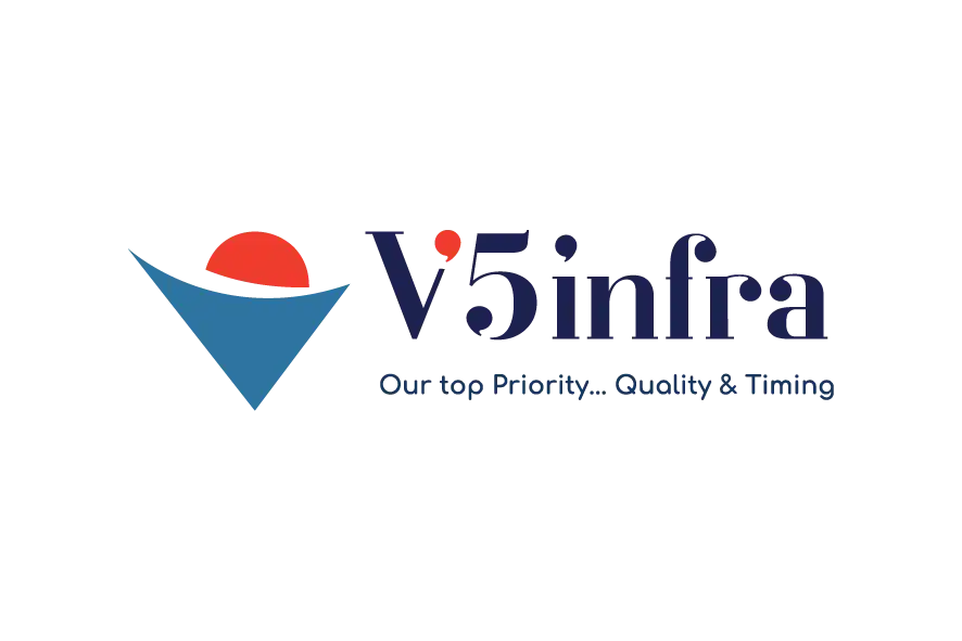 V5infra logo with blue icon and dark blue wordmark.